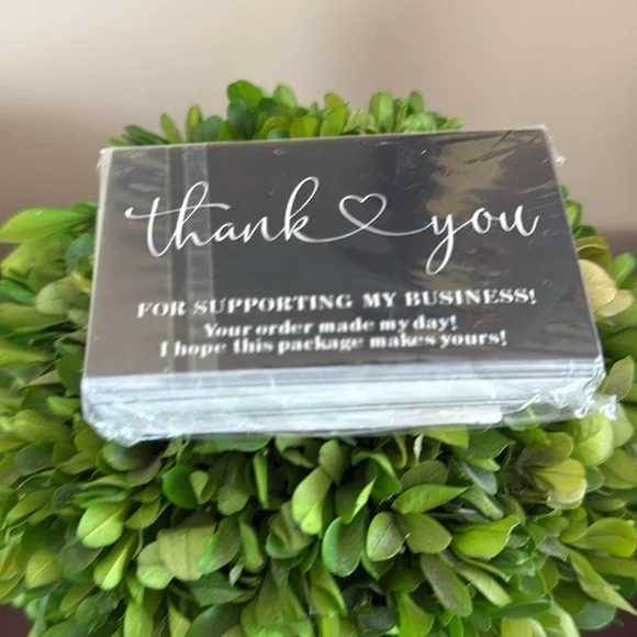 🖤BLACK🖤 "THANK YOU" FOR SUPPORTING MY BUSINESS! CARDS - 50PCS - 🌟NWT🌟 - Picture 3 of 11